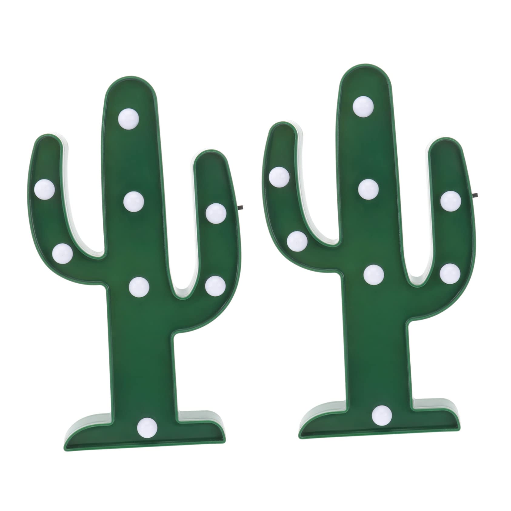 2Pcs LED Cactus Night Light - Modern PVC Decorative Lamp for Bedroom, Kids Room, Nursery - Perfect Gift for Christmas, Valentine's Day, Birthday - Creates Cozy Ambiance for Nighttime Reading & Relaxation