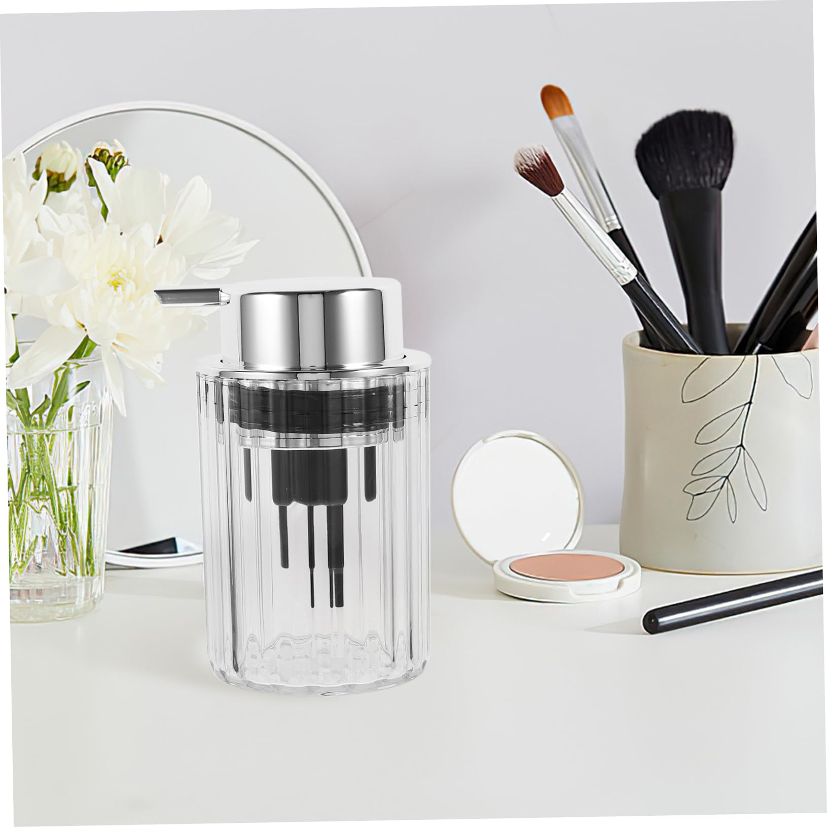 **Premium Facial Foam Cleanser & Hand Soap Pump Bottle - Gentle Foaming Face Wash & Bubble Maker for Deep Cleansing - Ideal for Skincare Routine, Travel & Bathroom Essentials**    *(Note: The original title had repetitive and unclear terms, so this version focuses on clarity, SEO keywords, and added usage scenarios like skincare routine, travel, and bathroom essentials.)*