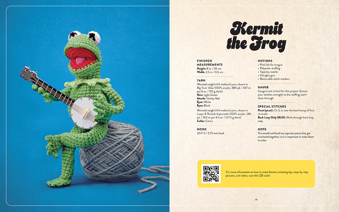 The Muppets Official Crochet Amigurumi Kit - DIY Kermit, Miss Piggy & Fozzie Bear Plush Toys - Perfect for Disney Fans, Crochet Beginners & Gift Giving - Home Decor, Kids Room, Collectibles