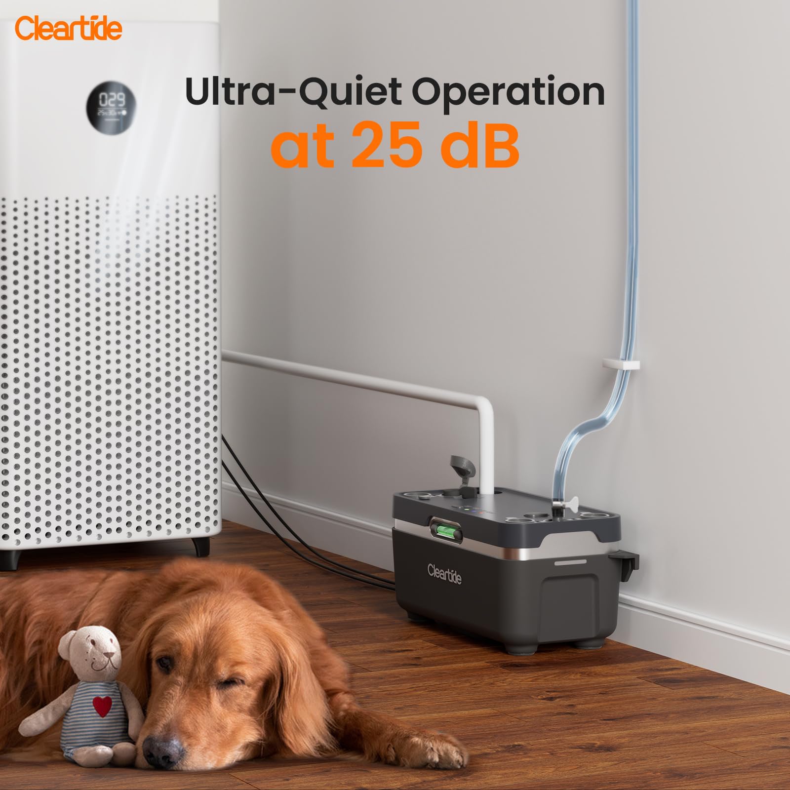 Ultra-Quiet 25dB HVAC Condensate Pump, 1/30 HP 135 GPH Automatic Drain Pump with Safety Switch & Tubing, 100-240V for AC, Furnace, Dehumidifier & Ice Maker - Perfect for Home, Office & Commercial Cooling Systems
