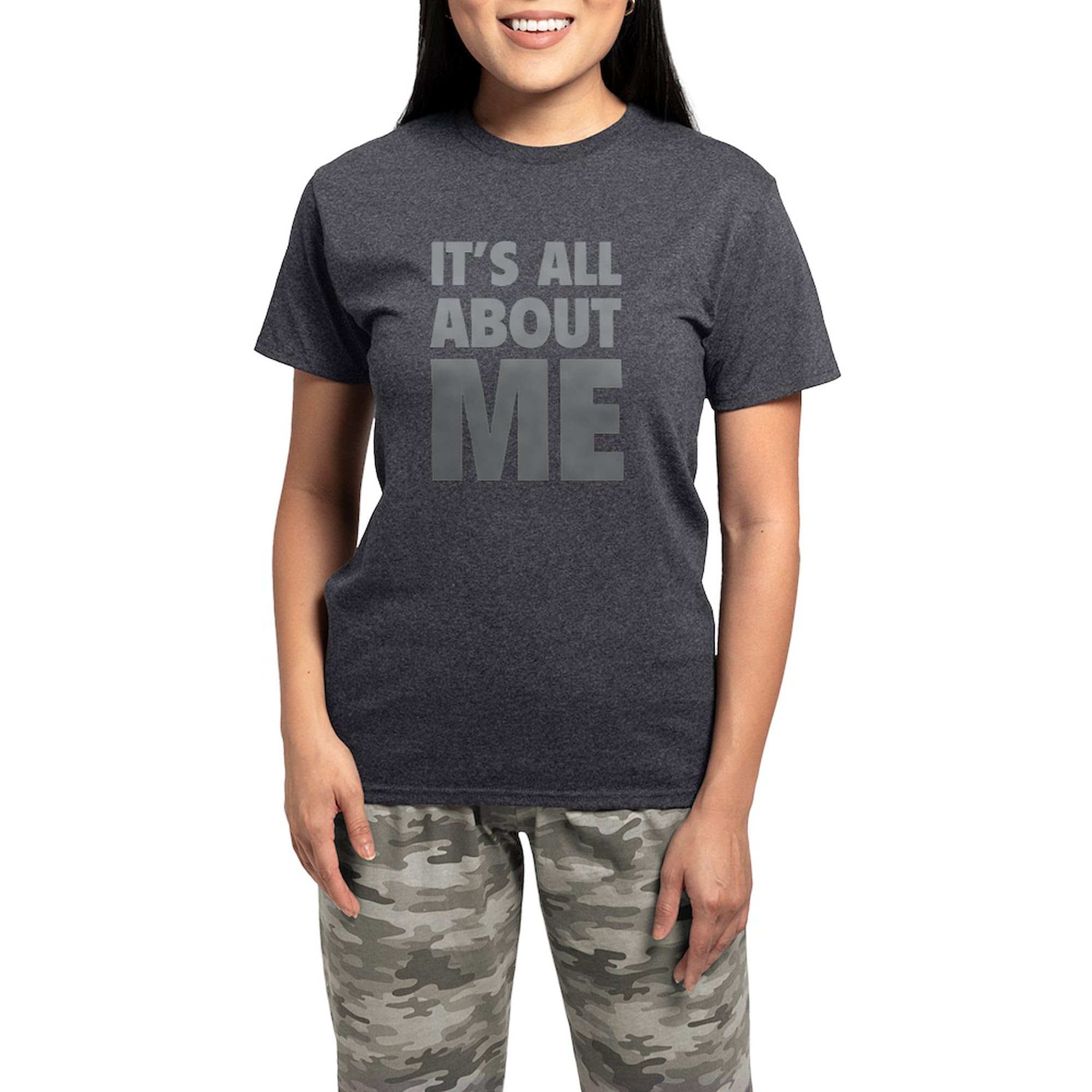 Women's Charcoal Pajama Set - 'It's All About Me' Funny Novelty Sleepwear | Cozy Lounge & Sleep Pajamas for Women | Perfect for Relaxing at Home, Girls Night In, or Gift Giving