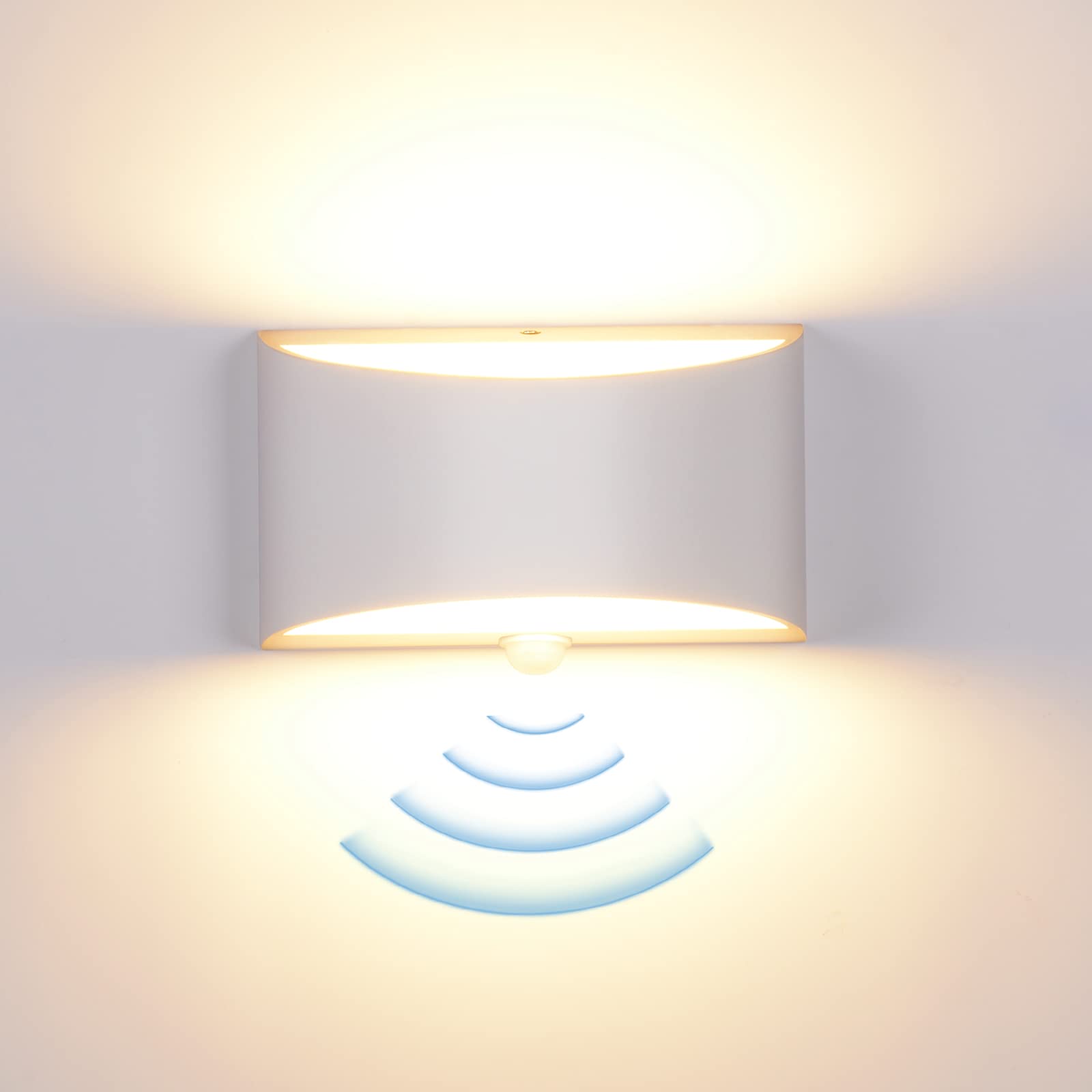 INHDBOX 12W 3000K LED Motion Sensor Wall Light - Modern Aluminum Sconce for Indoor Lighting - Perfect for Living Room, Bedroom, Hallway & Home Decor (Energy-Efficient Night Light for Safety & Convenience)