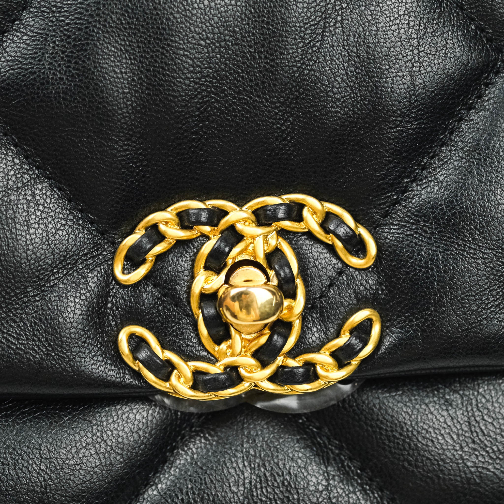 Chanel 19 Small Black Goatskin Mixed Hardware Flap Bag - Luxury Designer Handbag for Women | Perfect for Evening Events, Parties & Special Occasions