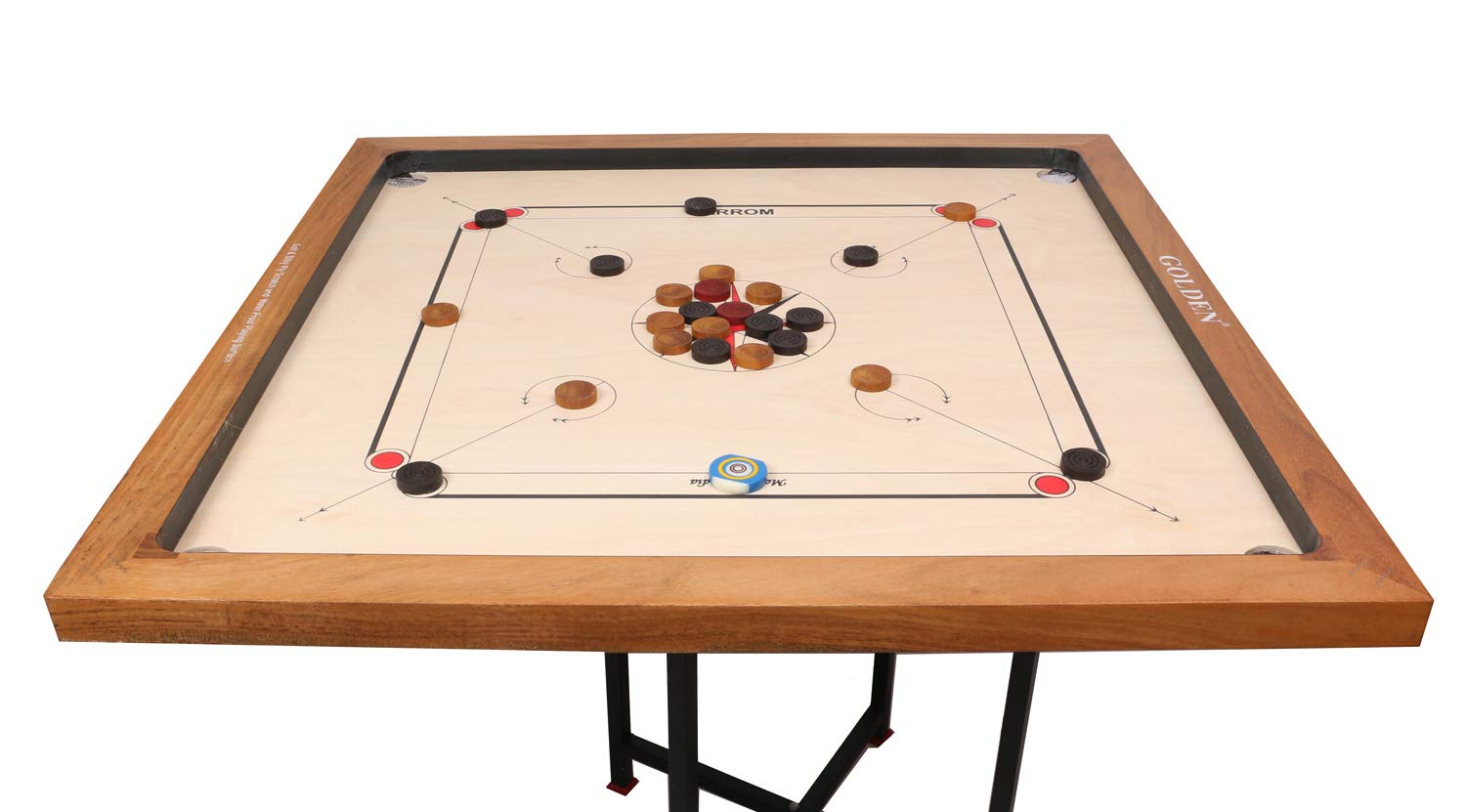 KD Golden Carrom Board - 30x30 Inches Antique Indoor Board Game - Approved by Carrom Federation of India & Maharashtra Carrom Association - Perfect for Family Game Nights, Parties, and Indoor Recreation