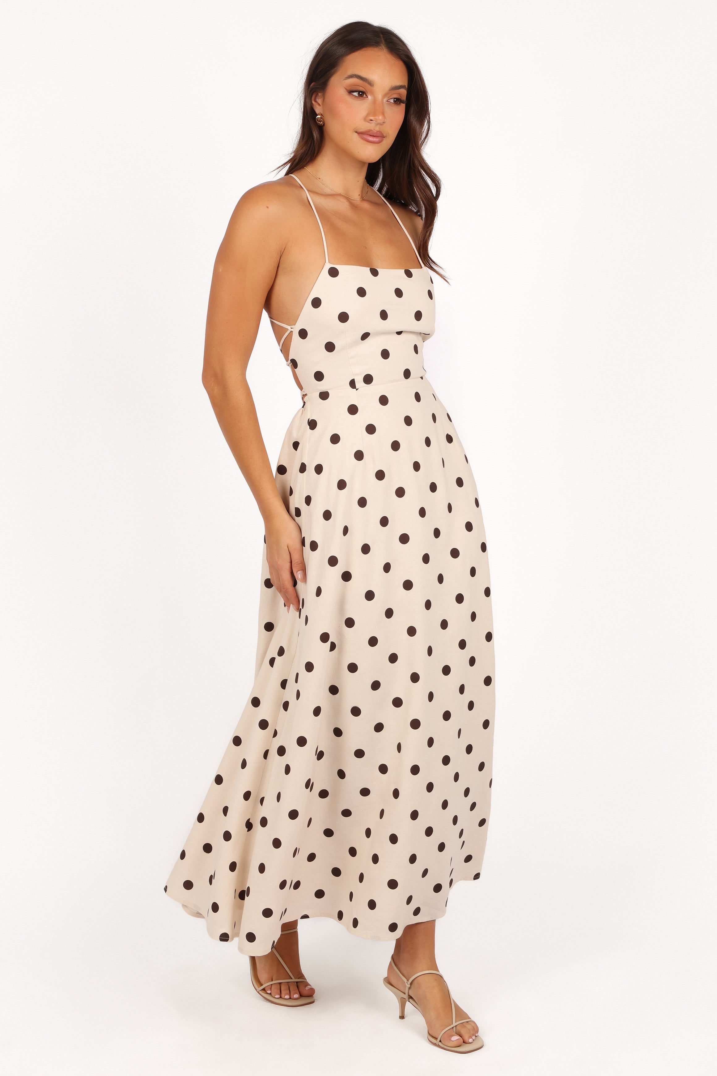 Kailana Women's Midi Dress - Elegant Cream Flowy Summer Dress for Casual Outings, Beach Vacations & Date Nights