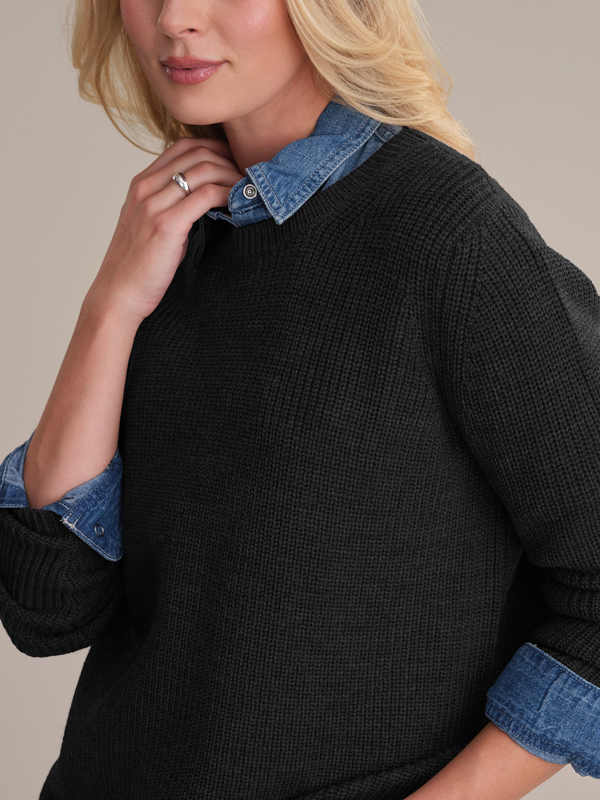 Emma Wool Crewneck Shaker Stitch Sweater - Cozy Knit Pullover for Women | Perfect for Fall & Winter Outfits, Casual Wear & Layering