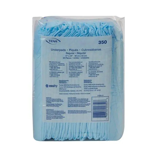 TENA Disposable Underpads, 25 Count - Super Absorbent Incontinence Pads for Adults, Waterproof Bed Pads for Elderly Care, Home & Hospital Use