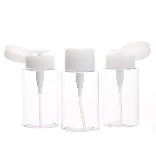 Exceart 3-Piece Push Down Pump Dispenser Bottles - 300ml Refillable Containers for Nail Polish Remover, Lip & Eye Makeup Remover | Perfect for Salon, Home & Travel Use