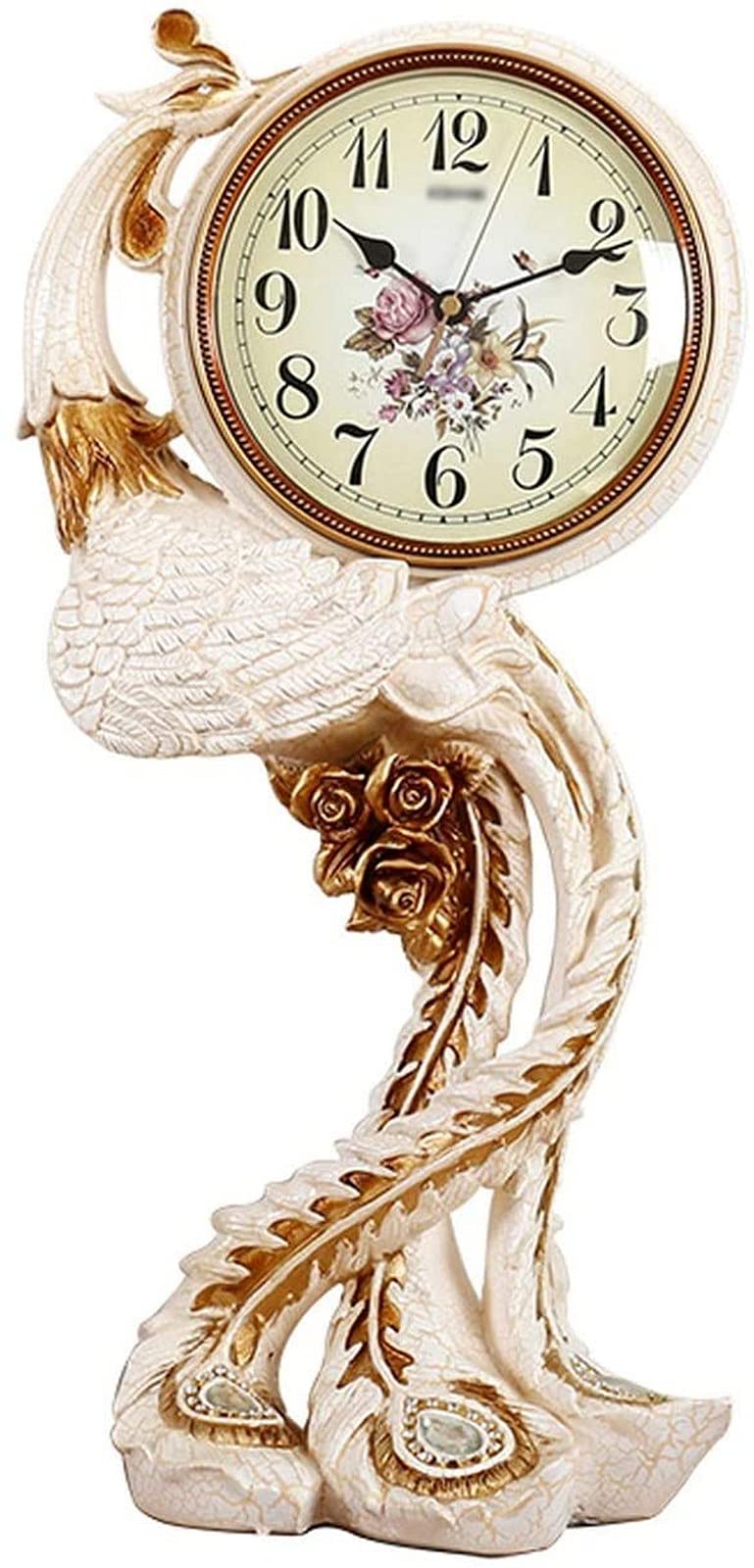 Modern Resin Table Clock - 20.8 Inch Silent Battery-Operated Desk Clock with Mirror Glass Face for Home, Bedside, Office & Mantel Decor | Elegant Home & Office Accessory for Bedroom, Living Room, Study & Gift Giving