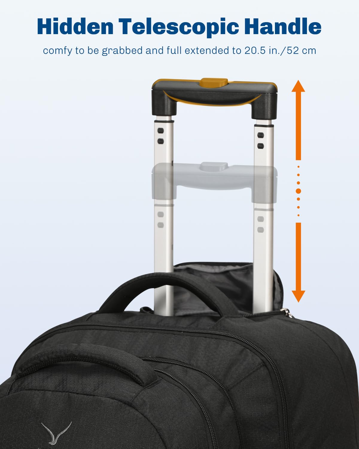 Hynes Eagle 22 Inch Rolling Backpack - 2 in 1 Wheeled Carry On Luggage for Air Travel, 63L Spinner Suitcase for Women & Men | Perfect for Business Trips, Weekend Getaways & International Travel