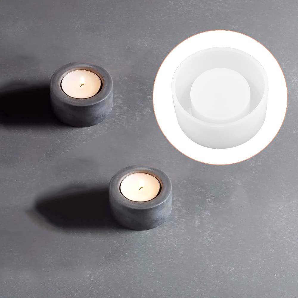 2-Pack Resin Candle Holder Silicone Molds for DIY Wax Candles, Clay Crafts & Soap Making - Reusable Candle Making Tools for Home Decor, Wedding Centerpieces & Craft Projects