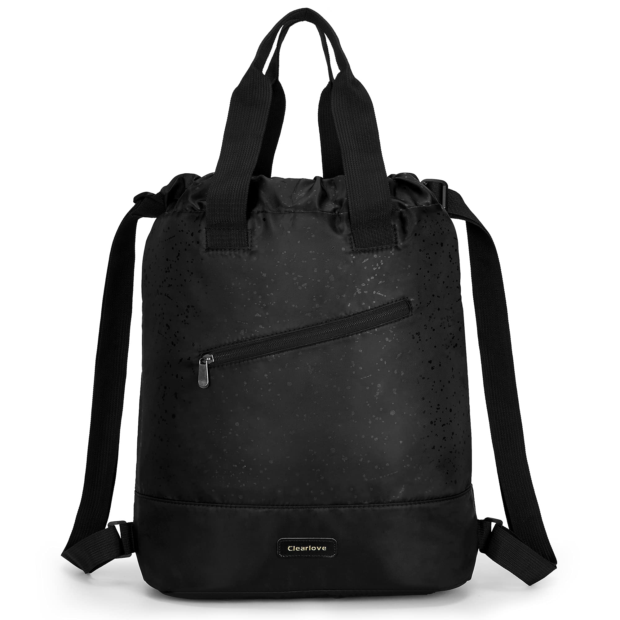 Best Gym Backpack with Drawstring & Adjustable Straps - Lightweight Sports Bag for Soccer, Yoga, School & Workout - Durable Athletic Backpack for Men & Women (Black)
