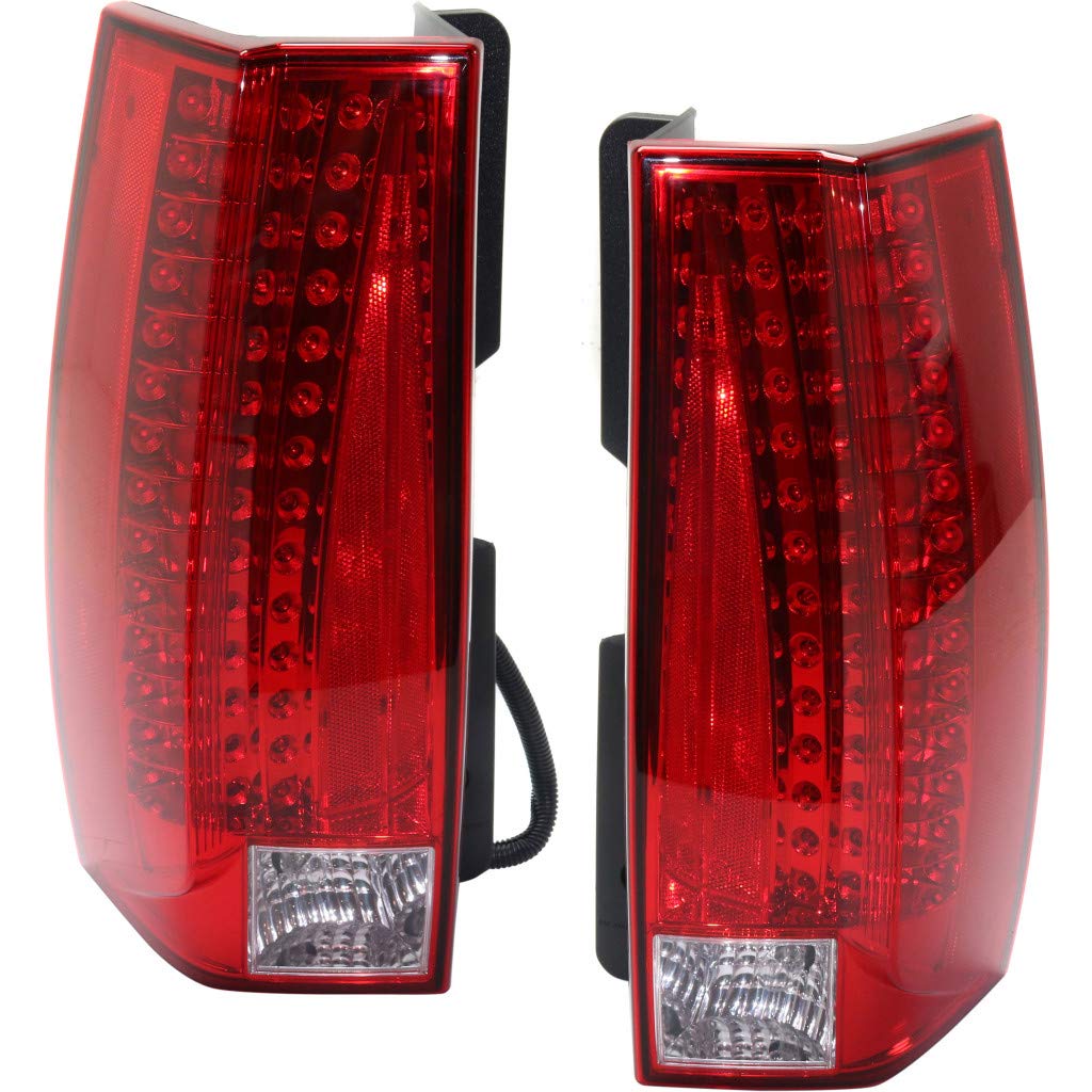2007-2014 Cadillac Escalade LED Tail Lights Pair - Driver & Passenger Side Replacement (GM2800232 GM2801232) | Fits Models with Part Numbers 25895482, 25895483, 22837839, 22837840 | Perfect for Night Driving & Enhanced Visibility