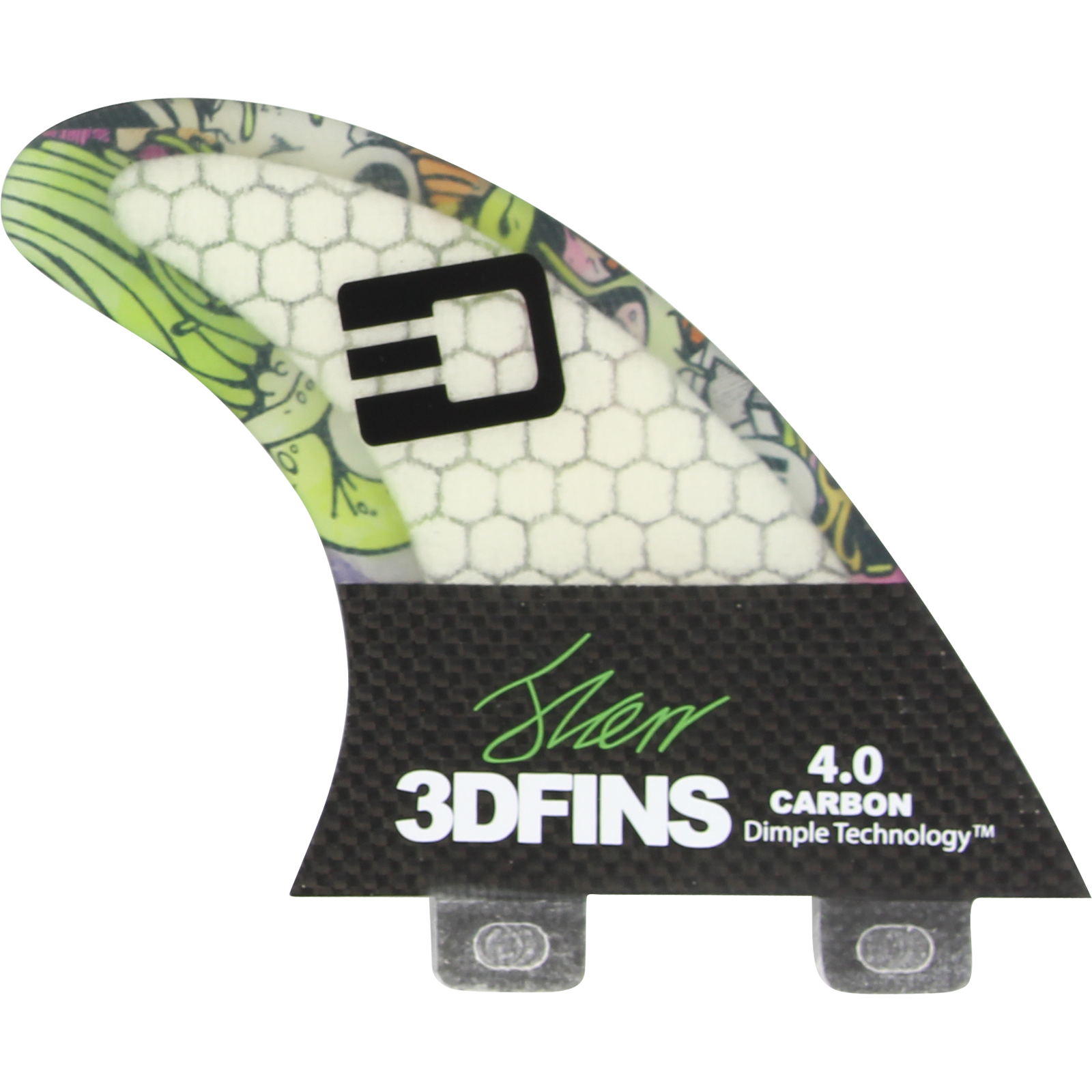 3D Darkside Carbon Twin Tab 4.0 Big Mouth Surfboard Fin Set - 3PCS for High-Performance Surfing & Wave Riding