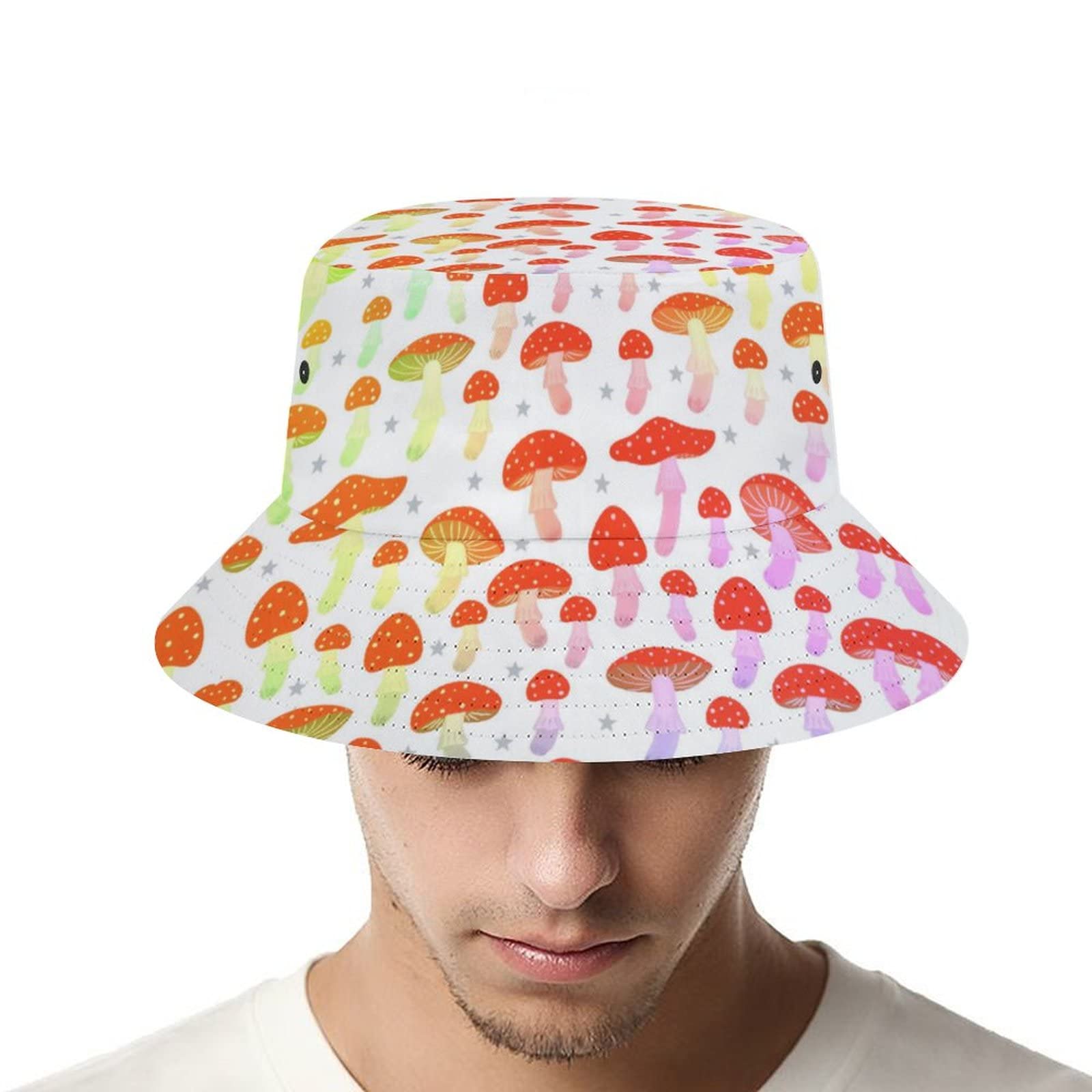 Stylish Unisex Mushroom Bucket Hat - Foldable Summer Sun Hat for Women & Men - Perfect for Beach, Travel, Fishing & Outdoor Activities