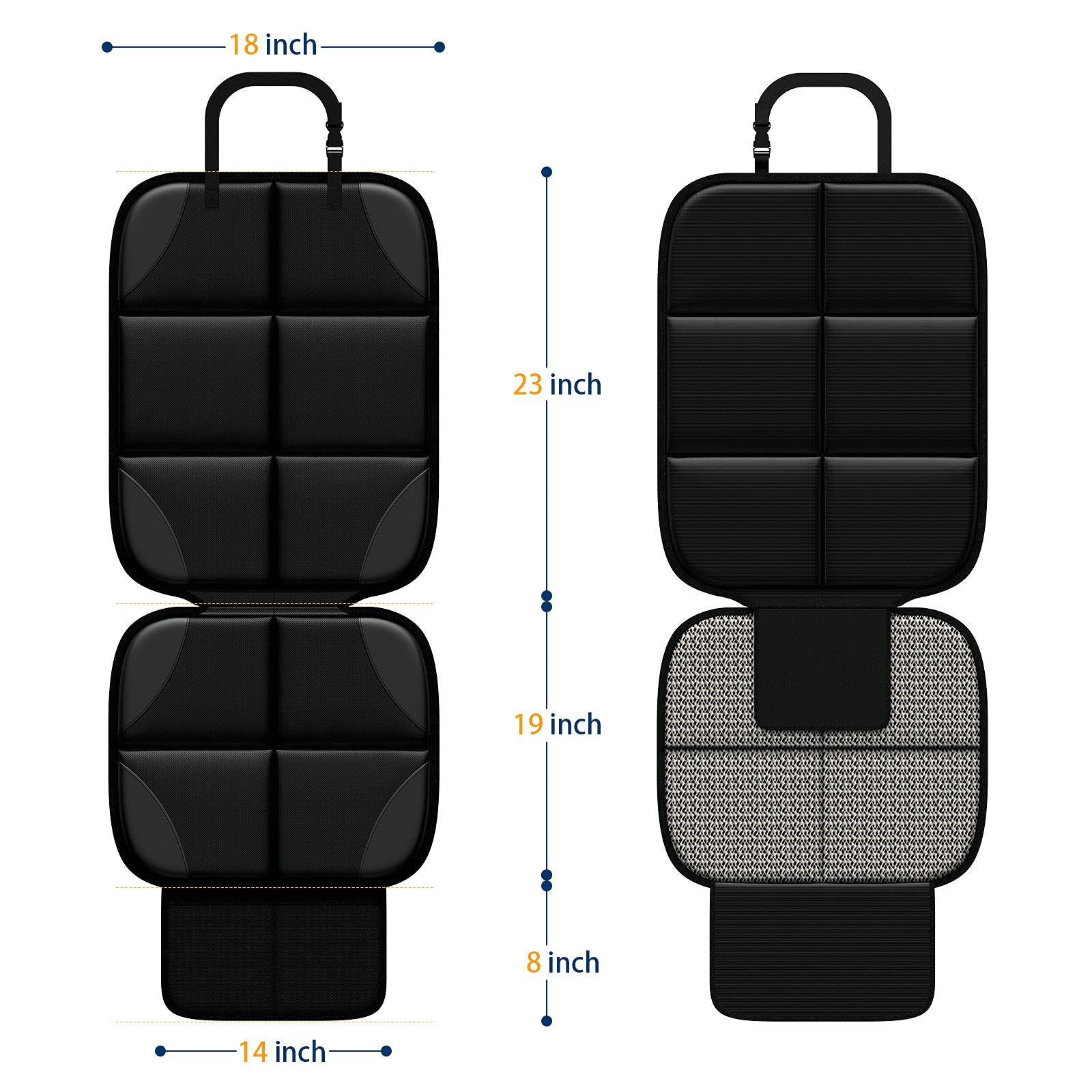 **2 Pack Waterproof Car Seat Protector for Baby & Child - 600D Fabric with 2 Storage Pockets, Crash Test Approved - Perfect for Travel, Daily Commute & Messy Eaters**