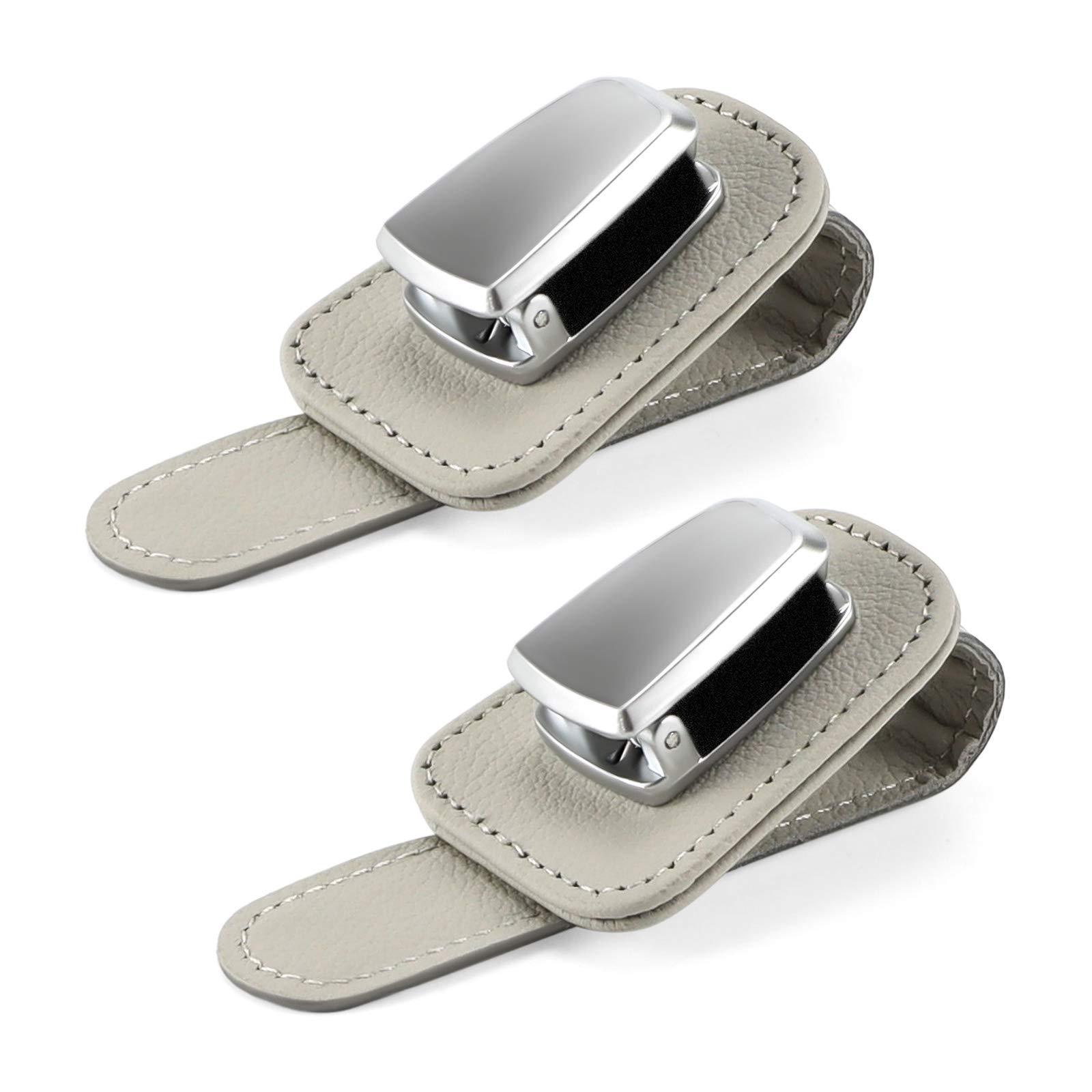 Cenipar 2-Pack Car Sunglasses Holder for Sun Visor - Leather Eyeglass & Ticket Card Clip Organizer | Perfect for Driving, Road Trips & Daily Commute
