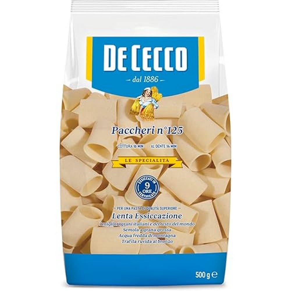 De Cecco Paccheri Pasta 500g - Premium Italian Pasta for Authentic Italian Dishes | Perfect for Pasta Salads, Baked Pasta & Gourmet Meals