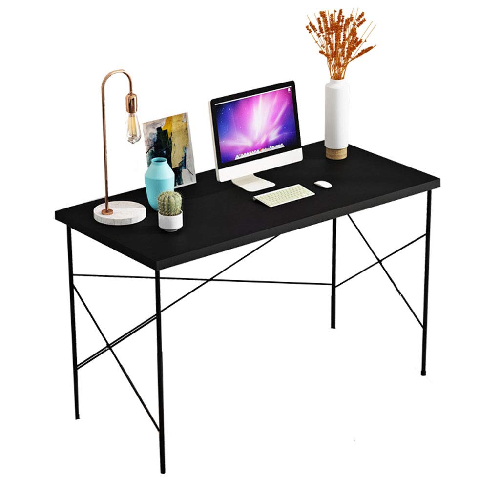 Modern Nordic Style Computer Desk - Home Office Writing Table, Study Desk with Large Workspace, Black | Perfect for Small Spaces, Remote Work & Student Dorm Rooms