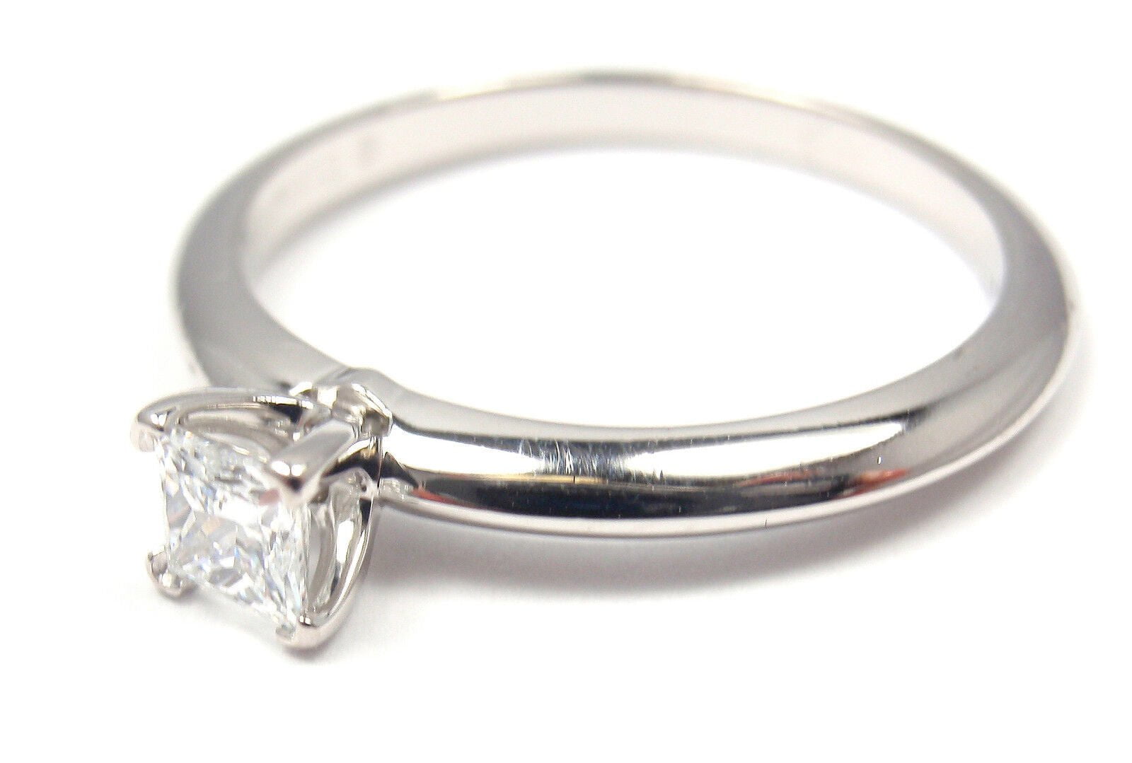 Tiffany & Co Platinum Square Cut Diamond Ring 0.22ct VS2 D Color Triple Excellent - Elegant Engagement Ring for Women, Perfect for Proposals, Anniversaries & Special Occasions