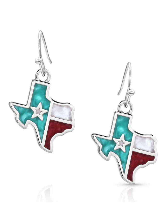Montana Silversmiths ER5619 Women's Texas Forever Sterling Silver Earrings - Perfect for Western Fashion, Cowgirl Style & Special Occasions