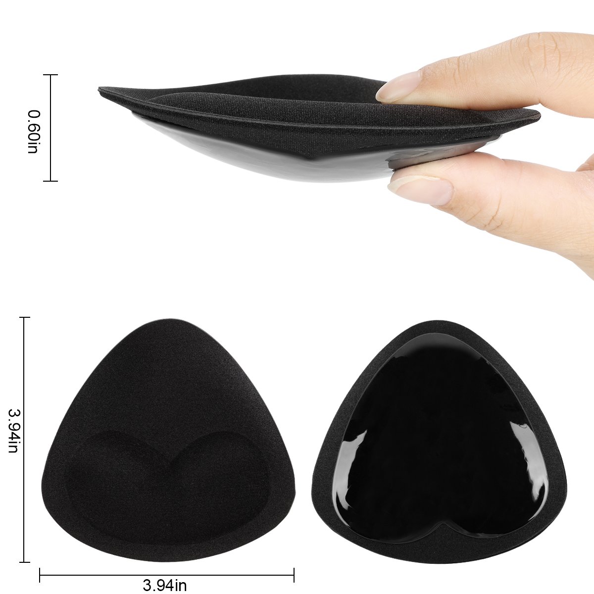 SERMICLE Self-Adhesive Bra Pads - Removable Silicone Triangle Push Up Inserts for Women | Comfortable & Reusable Breast Enhancers | Perfect for Dresses, Swimwear & Special Occasions
