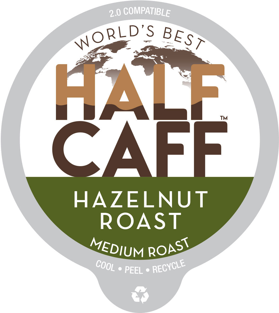 World's Best Half Caff™ Hazelnut Flavored Coffee Pods - Medium Roast K-Cups for Keurig Brewers - Perfect for Home & Office Coffee Breaks
