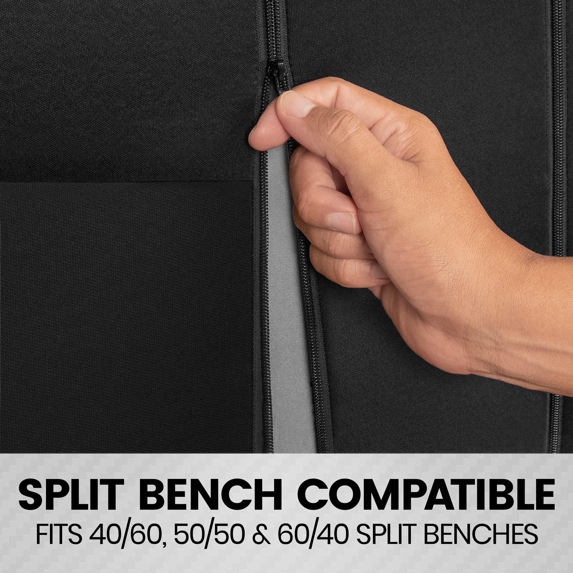 BDK PolyPro Full Set Car Seat Covers in Solid Black with Steering Wheel Cover & Seat Belt Pads - Universal Fit for Front & Rear Split Bench Seats | Easy Installation | Compatible with Cars, Trucks, Vans & SUVs | Perfect for Daily Commuting, Road Trips & Protecting Your Vehicle Interior