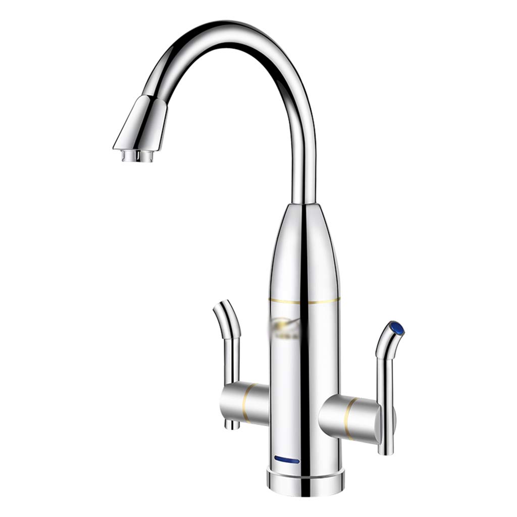 Instant Hot Water Electric Faucet 220V - Dual Temperature Kitchen & Bathroom Sink Faucet with Double Handle for Dishwashing, Hand Washing & Cooking (Hot & Cold Water) - Perfect for Home, Restaurant and Commercial Use