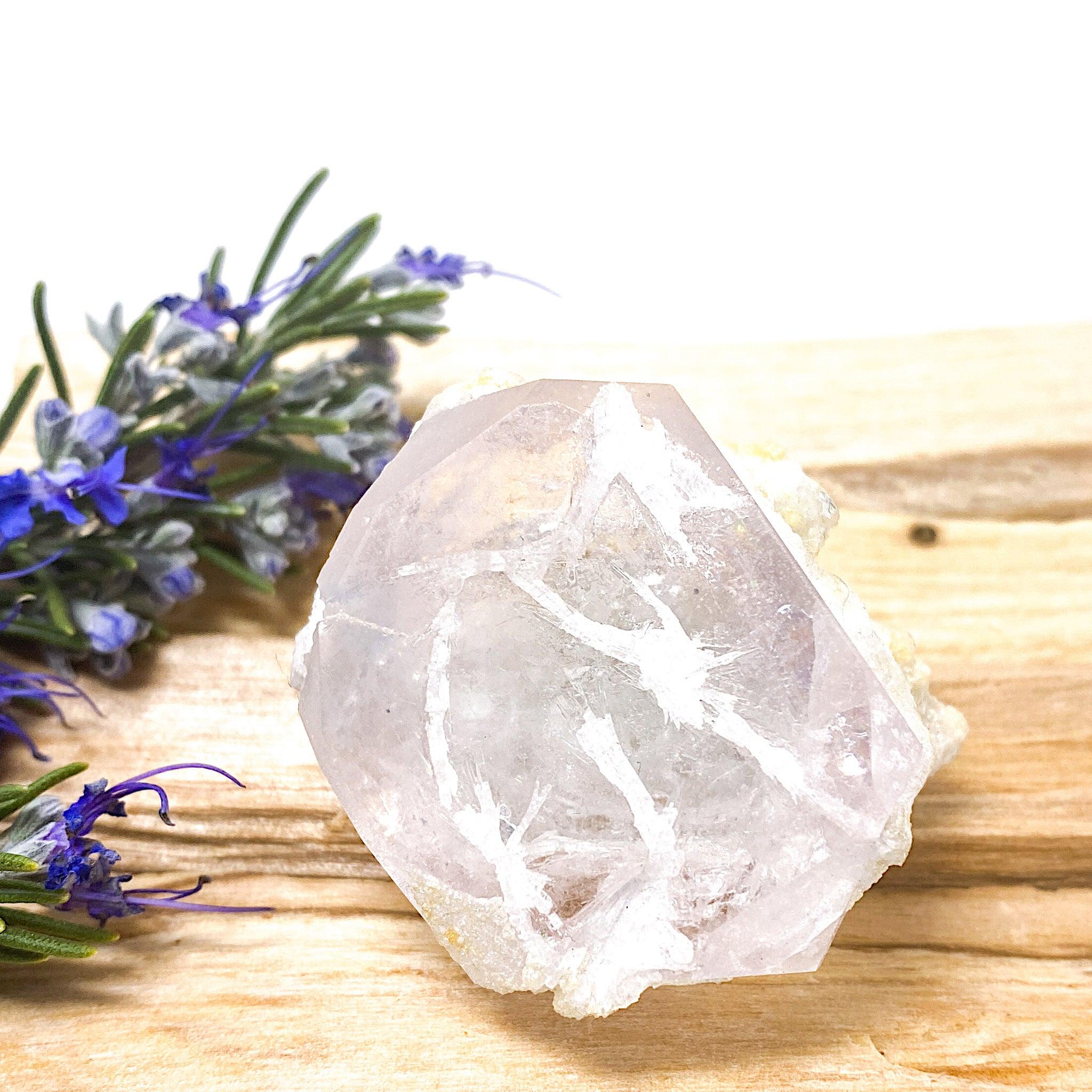 Natural Morganite with Muscovite Crystal - 42g Raw Gemstone Specimen (MORG 02) for Jewelry Making, Mineral Collection & Spiritual Healing