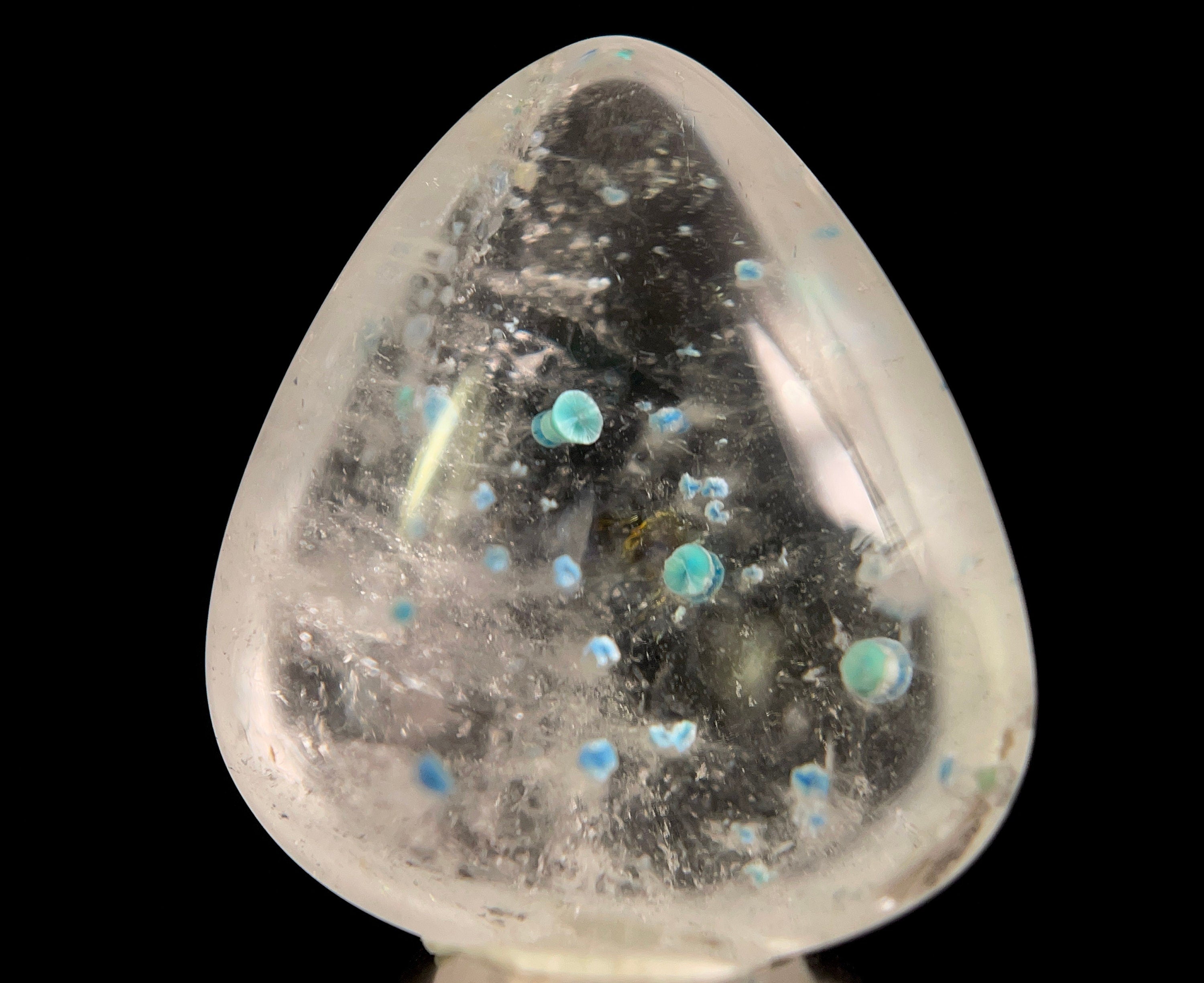 GILALITE Crystal Cabochon | Medusa Paraiba Quartz Gemstone | Teardrop Shape | Jewelry Making Supplies (50852) | Perfect for Pendants, Earrings & DIY Crafts