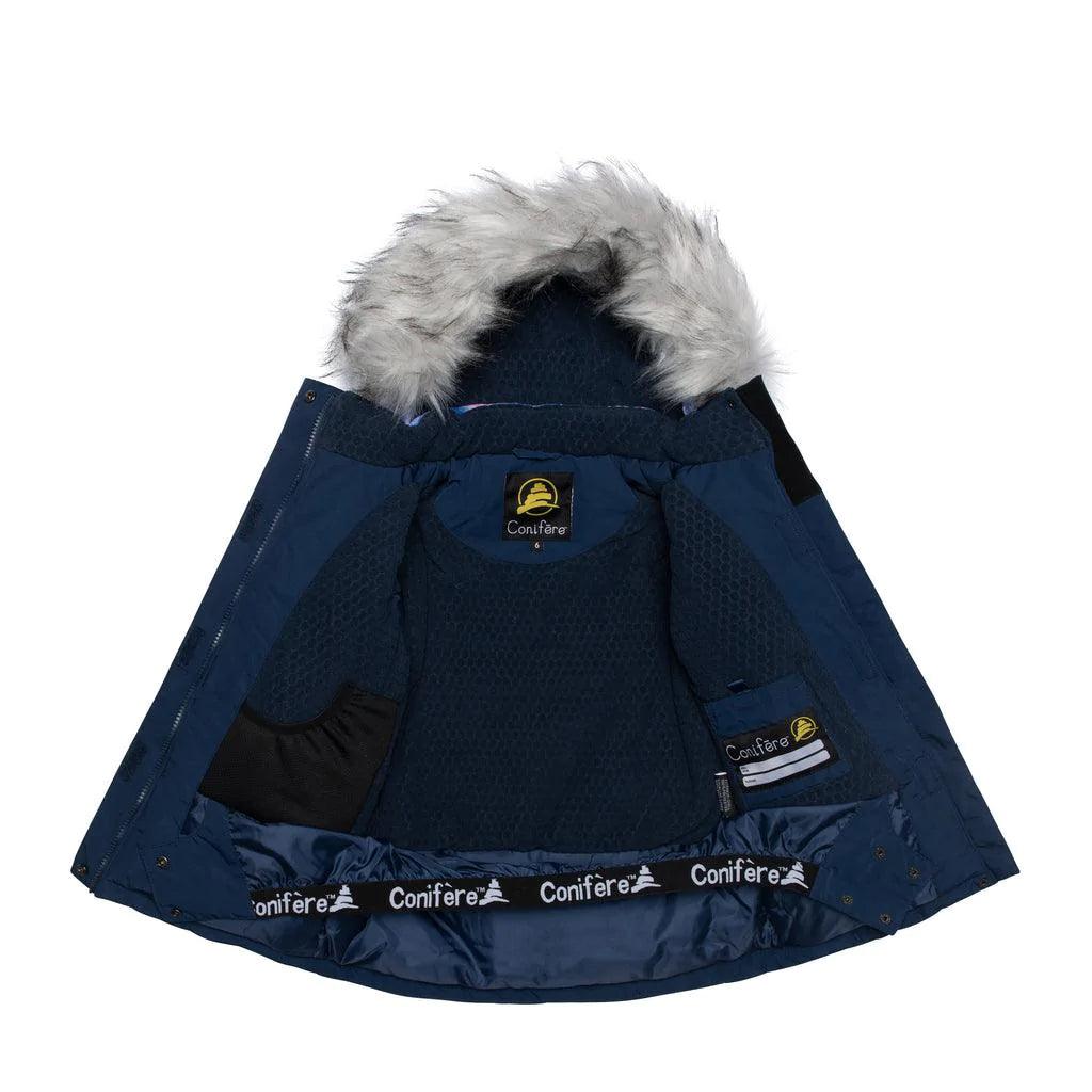 Conifere Billow Charm Girls Snowsuit Set - Waterproof Winter Snowsuit for Toddler Girls (Ages 2-4) | Navy Blue | Outdoor Snow Play & Skiing Outfit