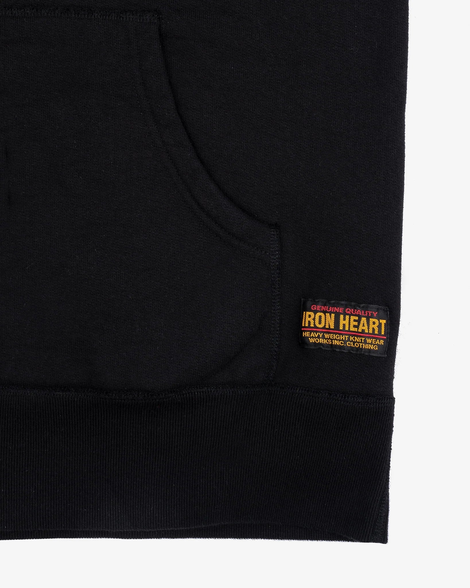 Iron Heart IHSW 10 BLK 14oz Ultra Heavyweight Loopwheel Cotton Zip Up Hoodie - Black | Premium Men's Streetwear for Winter & Outdoor Activities