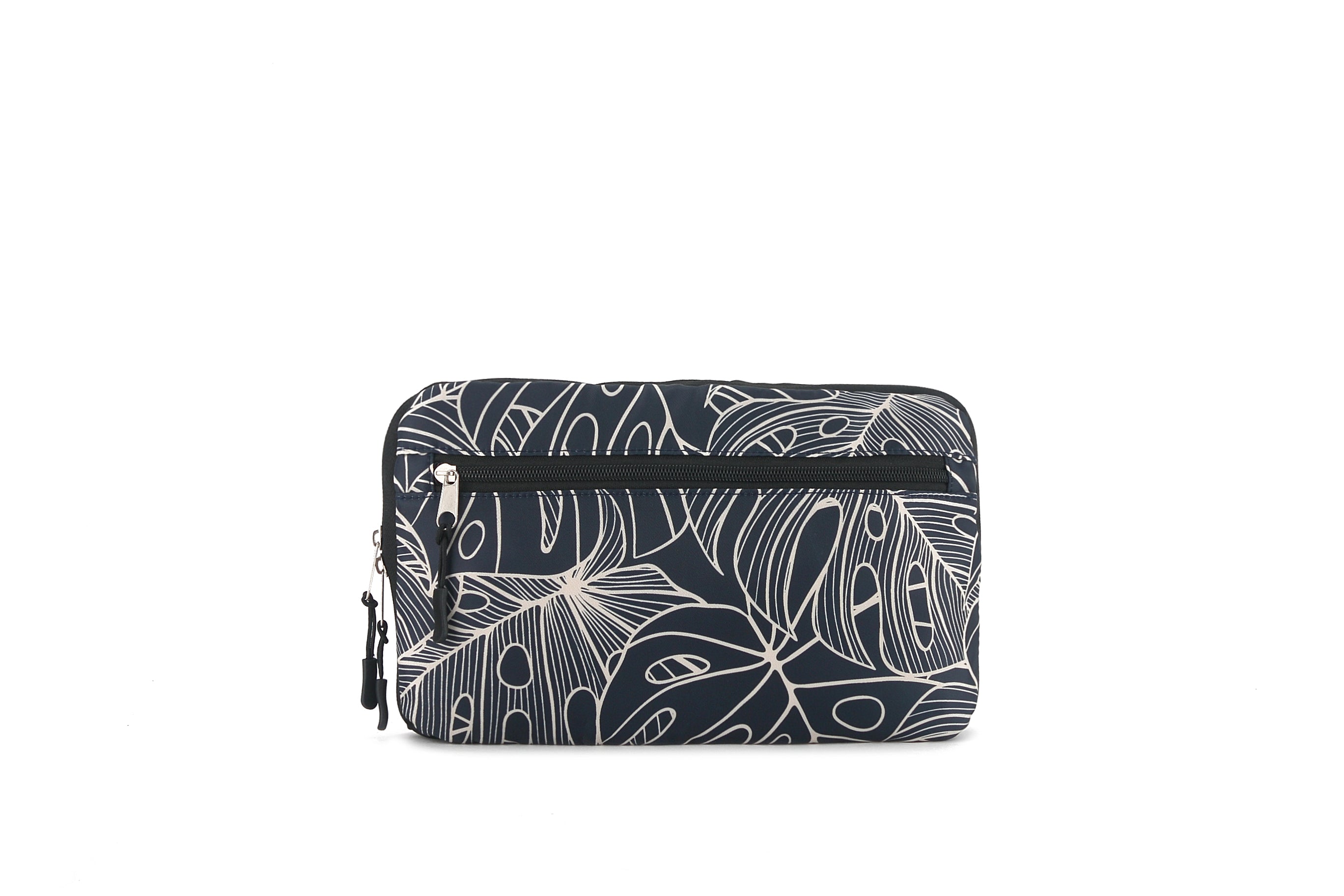 Foldable Duffle Bag - Sydney Monstera Lines Navy Blue Travel Duffel for Gym, Sports & Weekend Getaways