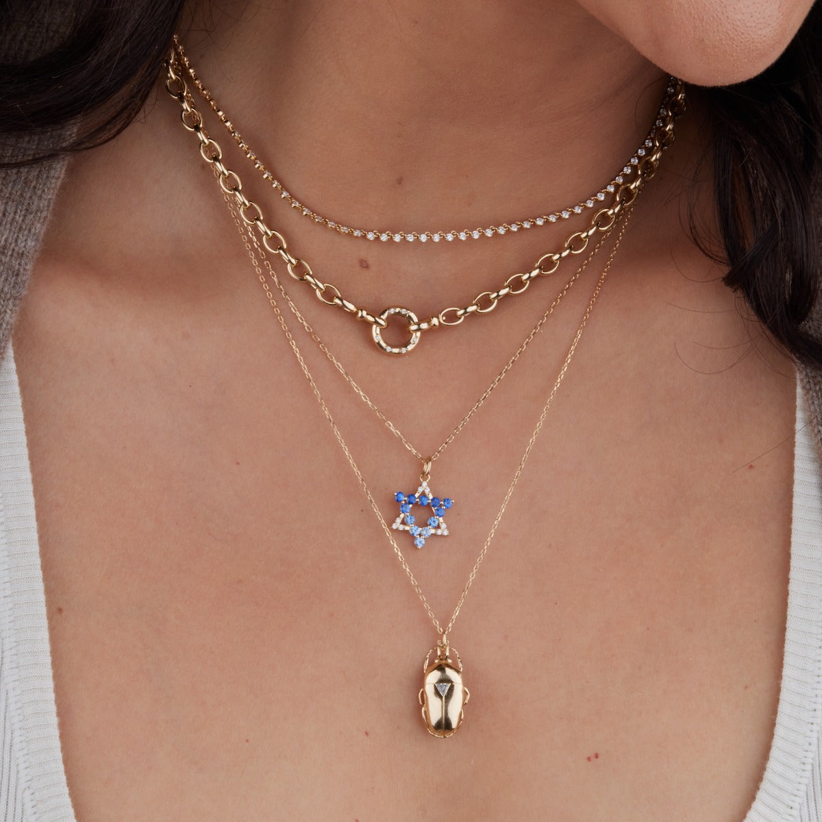 Star of David Necklace - 14K Gold Jewish Pendant for Men & Women - Perfect for Hanukkah, Bar Mitzvah & Everyday Wear