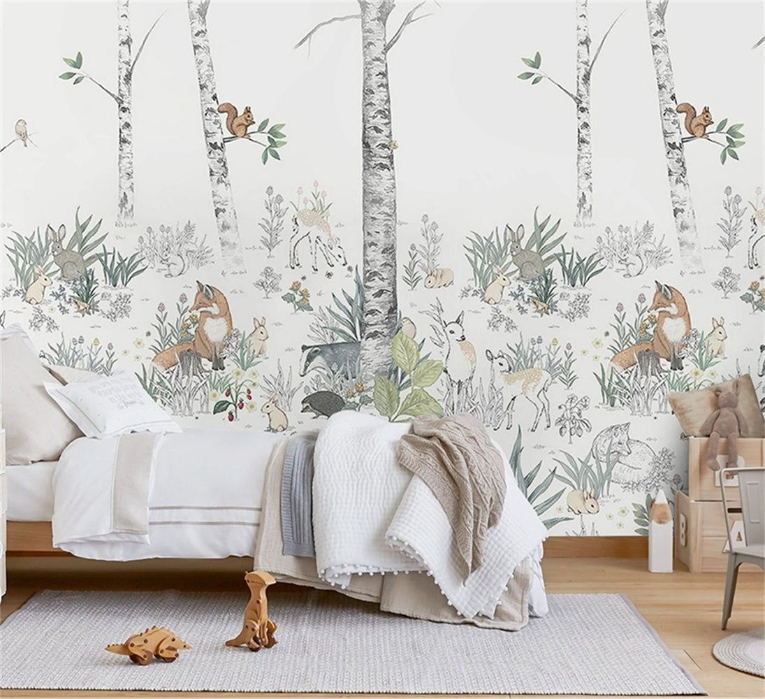 Wild Adventures Jungle Animals Forest Wallpaper - High-Quality Nature-Themed Wall Decor for Kids' Rooms, Nurseries & Playrooms | Perfect for Jungle Safari & Animal Lover Themes