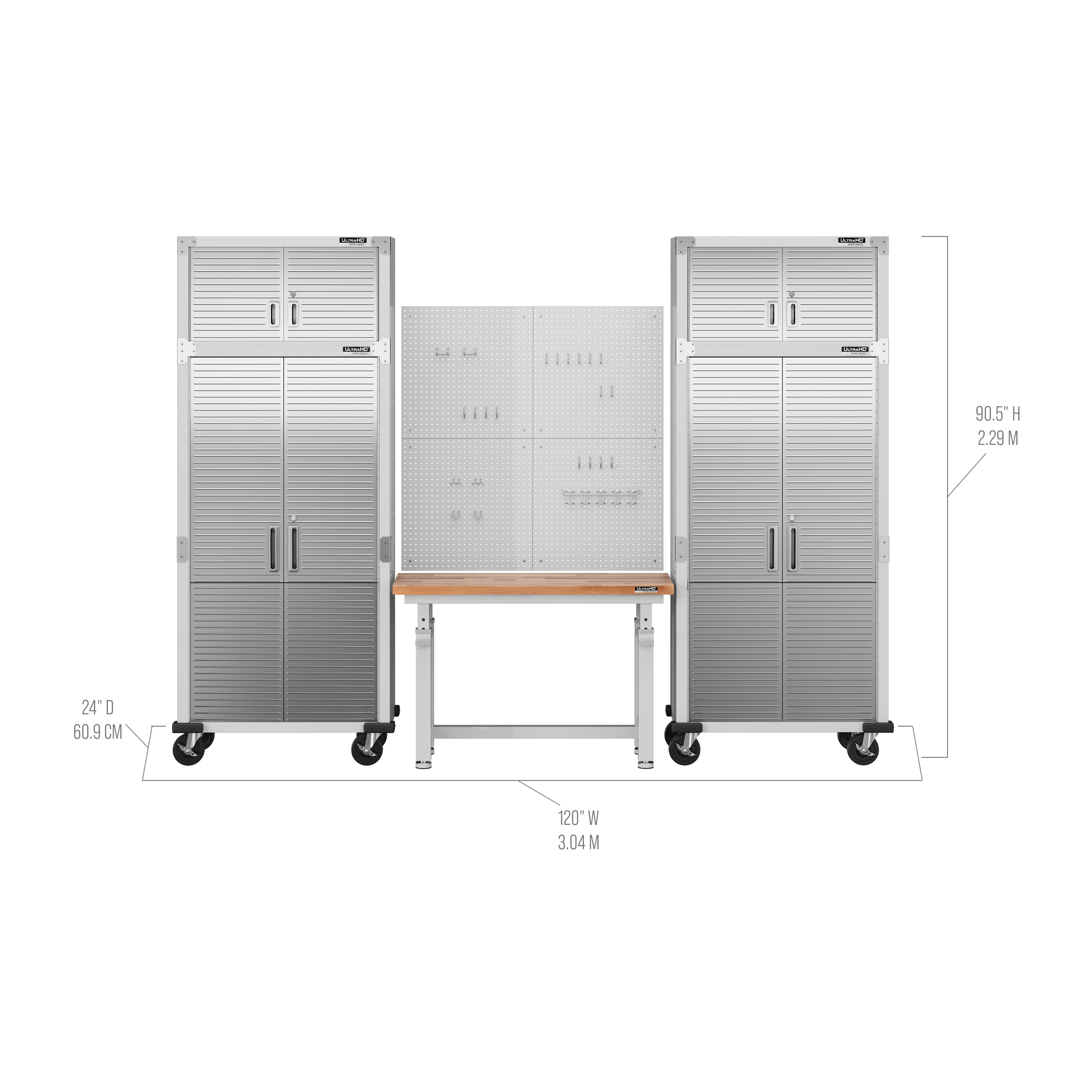 UltraHD® 7-Piece Storage Cabinet System - Premium Home & Office Organization Solution for Bedroom, Living Room, and Garage Storage Needs