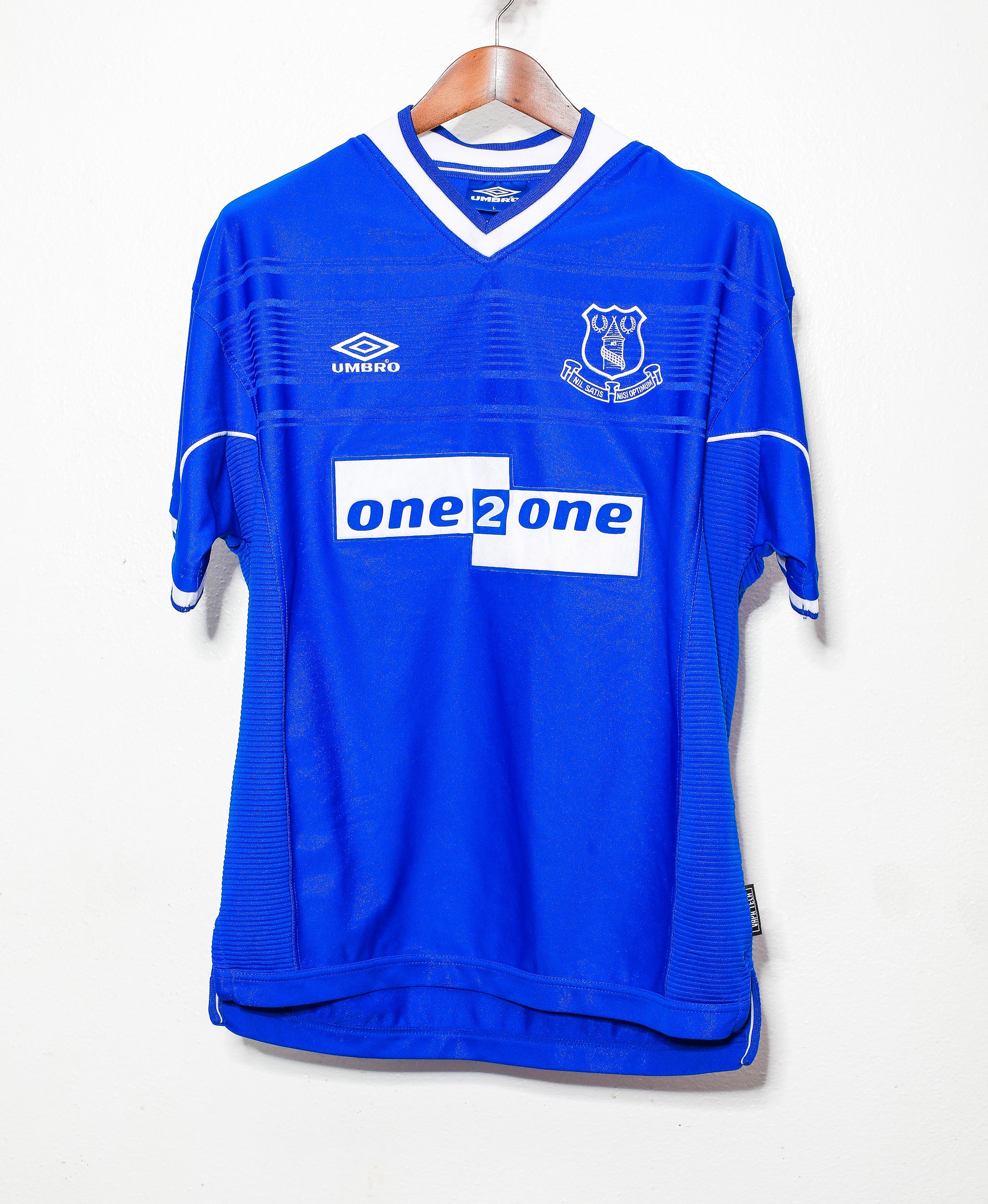 1999 Everton Home Jersey #23 Joe Max Moore (Large) - Authentic Soccer Shirt for Fans & Collectors - Perfect for Matchdays & Memorabilia Display