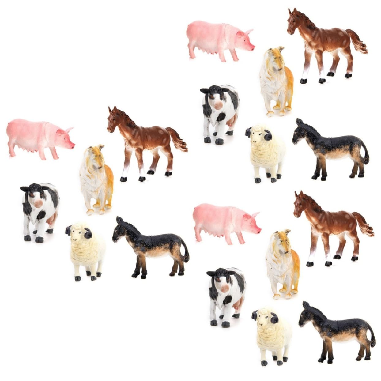 Toyvian 18-Piece Educational Animal Toy Set for Toddlers - Plastic Simulation Animals, Cake Toys & Puzzle Playset for Kids Learning & Decoration | Perfect for Birthday Gifts, Classroom Activities & Pretend Play