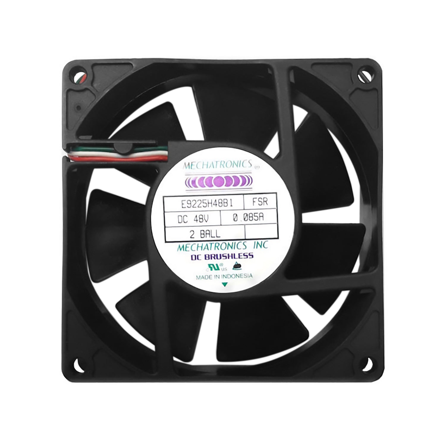 48V DC Brushless Cooling Fan 92x92x25mm with Tachometer Alarm - E9225H48B1 FSR - Perfect for Server Racks, Industrial Equipment & PC Cooling Systems