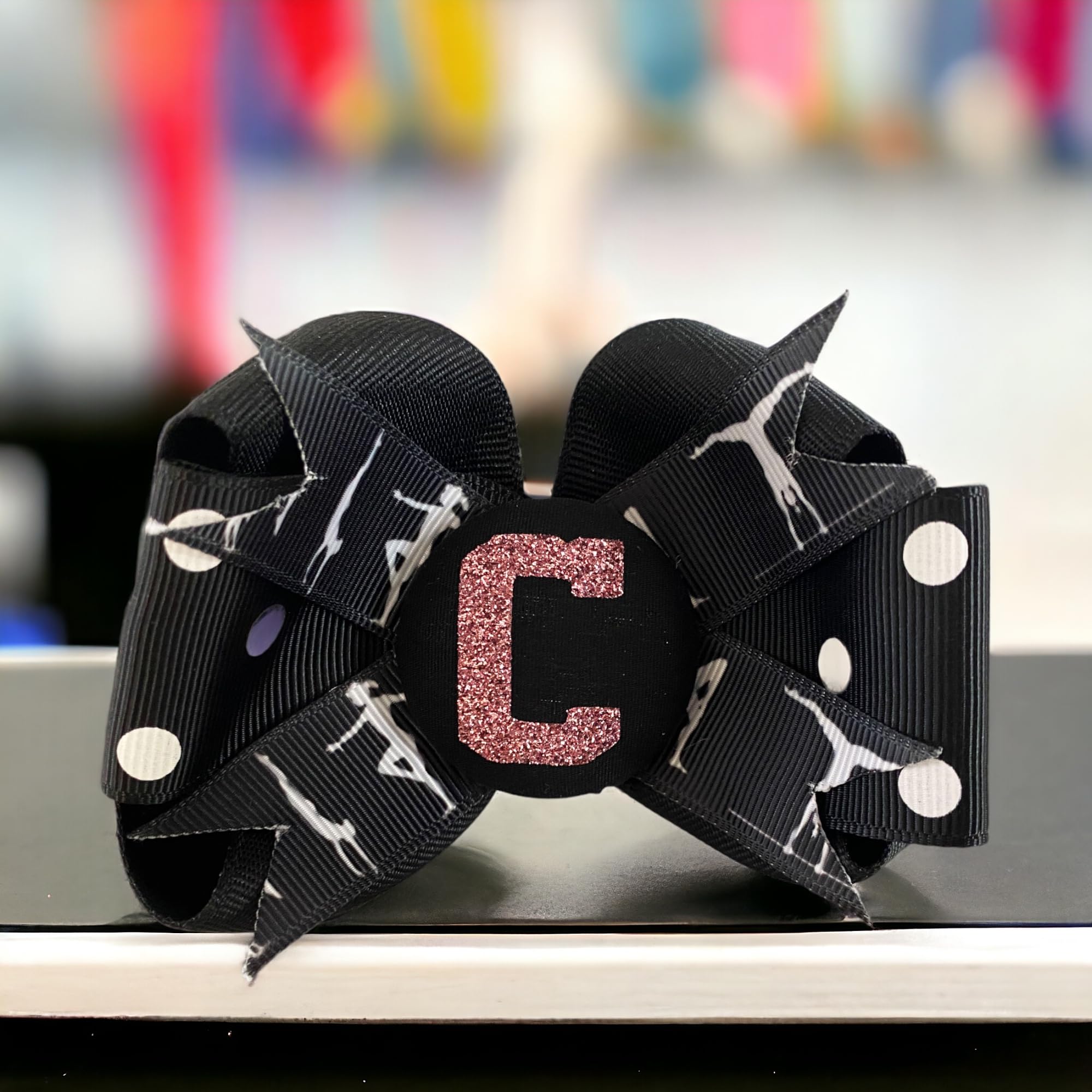 Custom Softball Glitter Hair Bow with Team Number - Personalized Burgundy & Gray Player Accessory for Games, Tournaments & Team Spirit