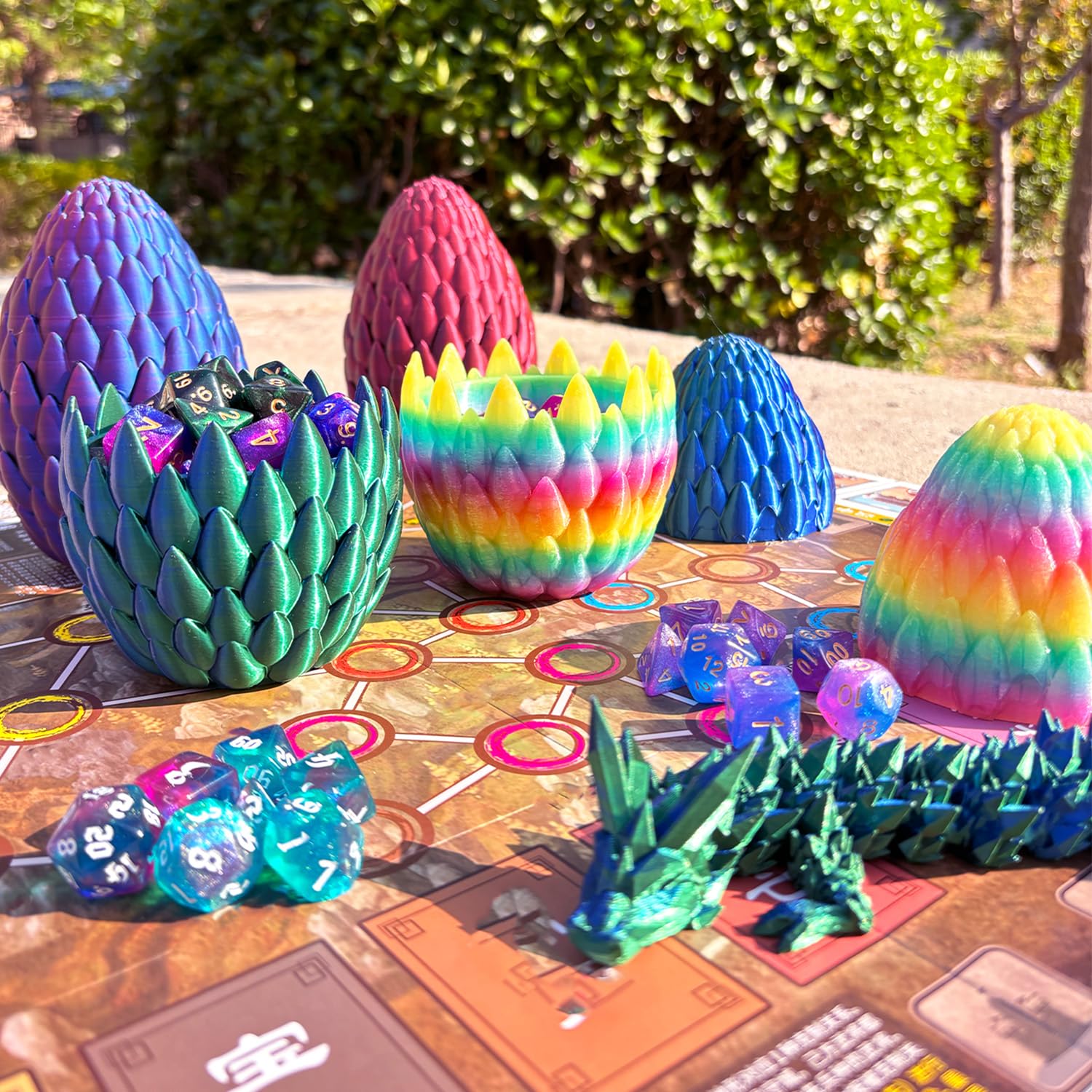 Premium 7-Piece DND Dice Set with 3D Printed Dragon Egg - Fidget Toys for Stress Relief & RPG Gaming Accessories - Perfect Gift for DND, MTG & Tabletop Role-Playing Games - Includes Gift Box for Gamer Enthusiasts