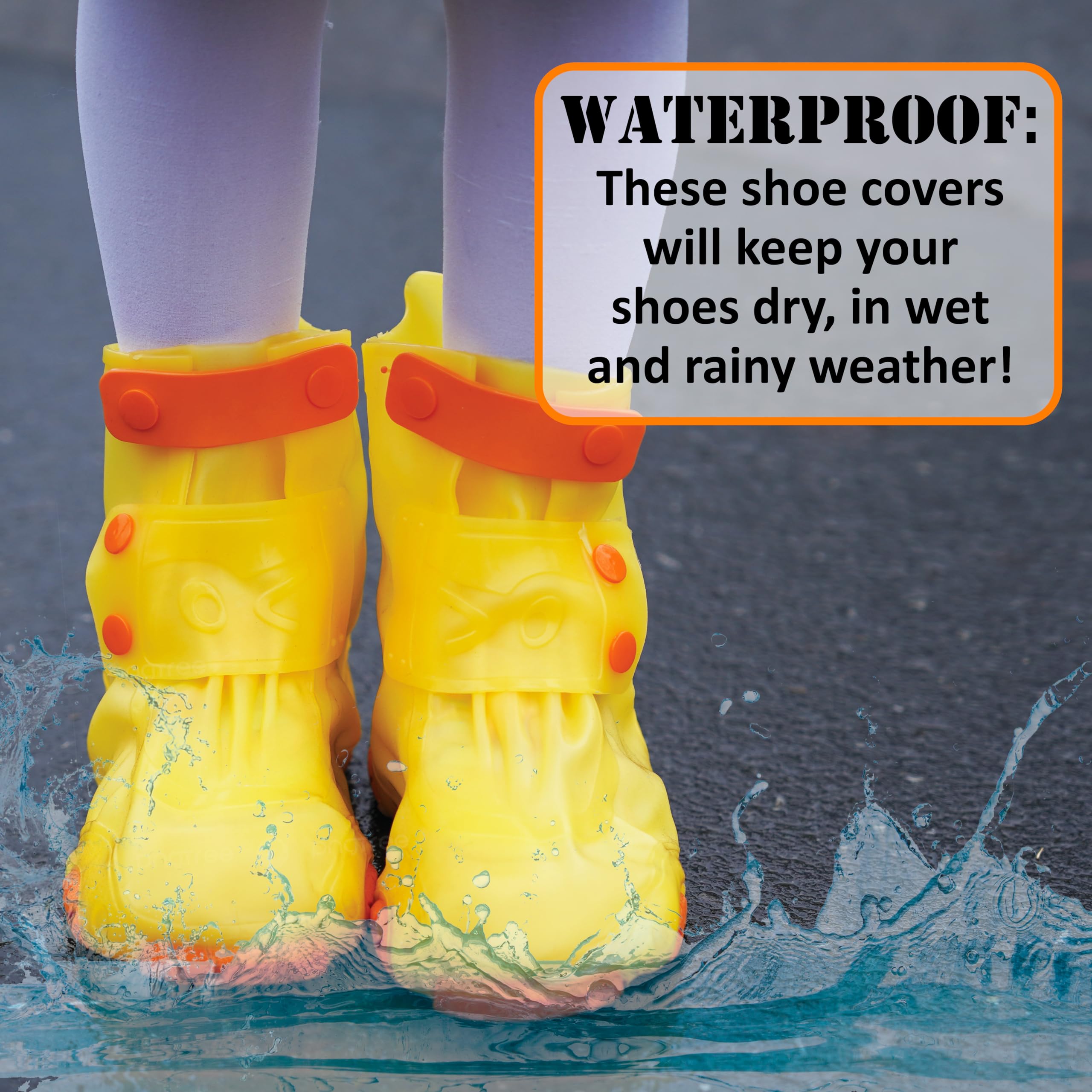 Waterproof Rain Shoe Covers for Kids - Reusable Non-Slip Galoshes for Boys & Girls | Perfect for School, Outdoor Play & Wet Weather Protection