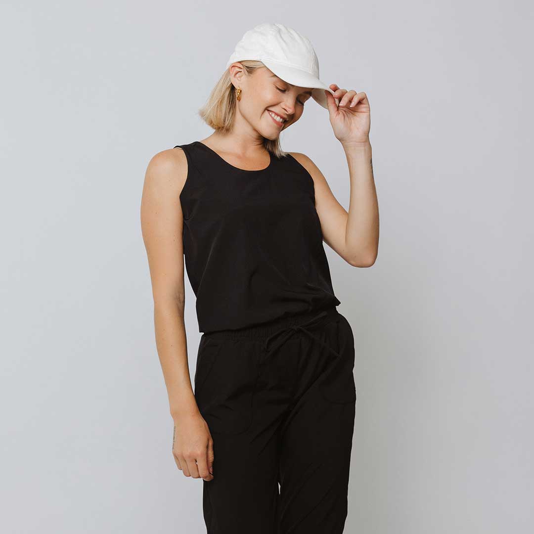 Black Tank Jumpsuit for Women - Sleeveless Romper with Pockets | Casual Summer Outfit for Beach, Travel & Streetwear