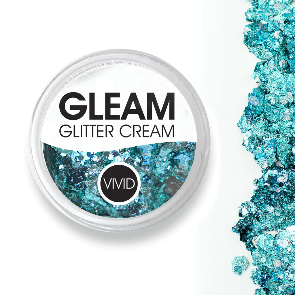 Angelic Ice Gleam Chunky Glitter Cream - Sparkling Body & Face Glitter Makeup for Festivals, Cosplay & DIY Crafts - Vegan & Cruelty-Free