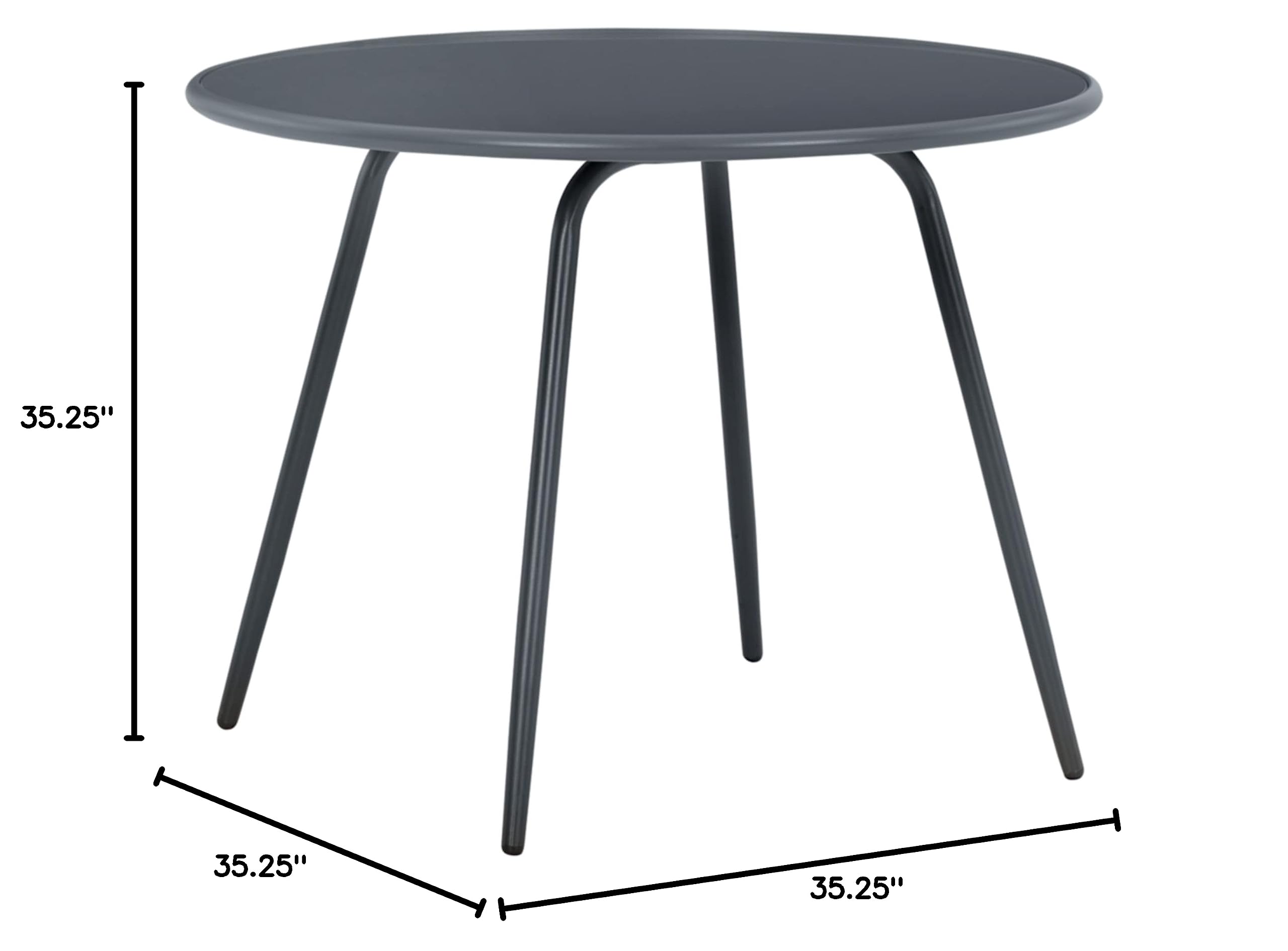 Signature Design by Ashley Outdoor Palm Bliss Round Patio Dining Table - Weather-Resistant Gray Rattan Furniture for Garden, Poolside & Backyard Dining
