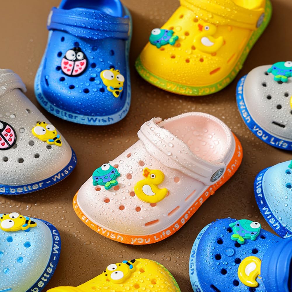 **JUXI Toddler Clogs for Girls & Boys - Lightweight EVA Garden Shoes, Summer Slippers & Comfort Sandals with Cartoon Design - Perfect for Playtime, Beach, and Outdoor Activities**