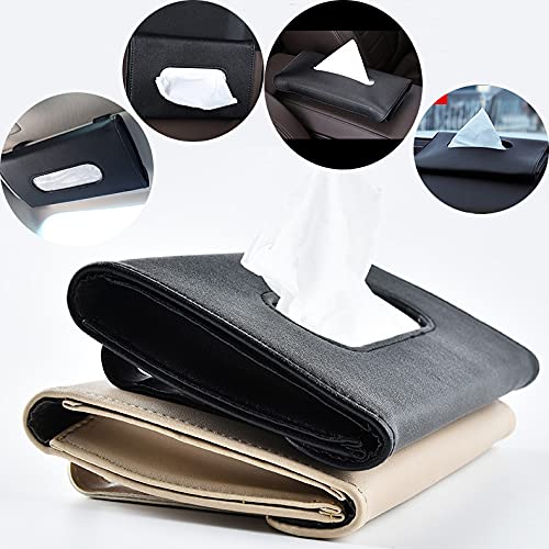 3 Pack PU Leather Car Visor Tissue Box Holder - Sun Visor Napkin Organizer for Car, Hanging Tissue Dispenser for Auto Accessories | Perfect for Road Trips, Commuting & Keeping Your Vehicle Clean