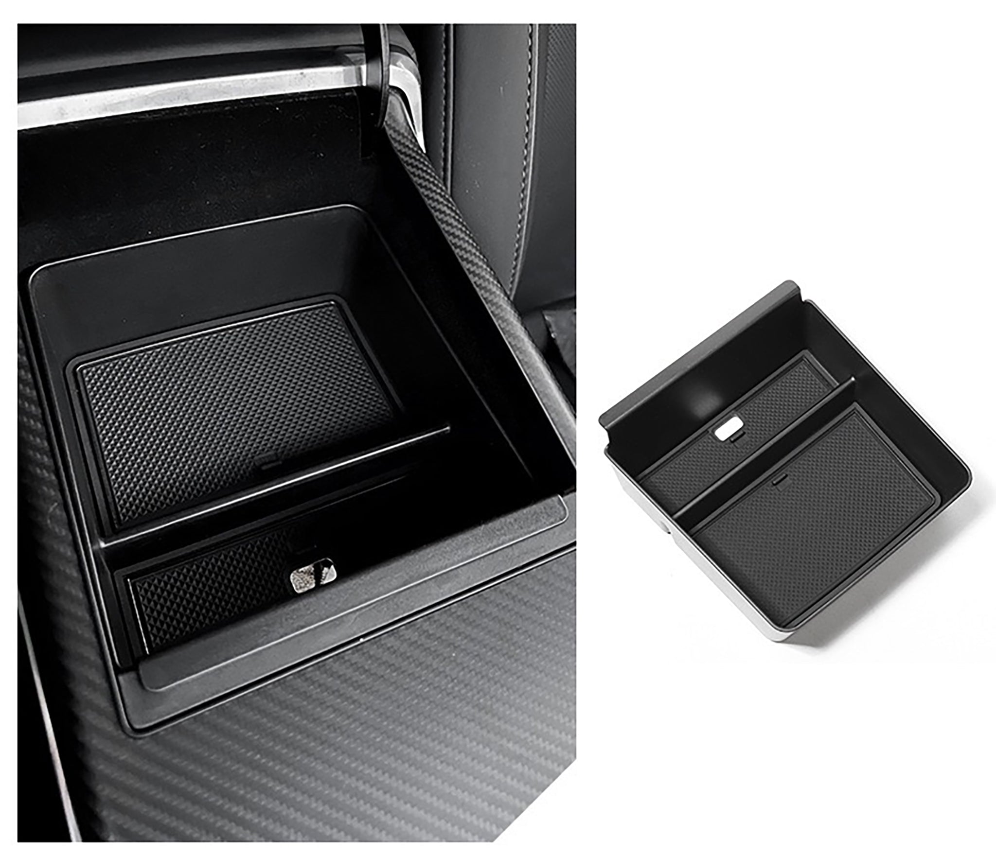 Tesla Model S & X Center Console Armrest Storage Organizer (2021+ Models) - Perfect for Car Accessories, Phone Holder, Sunglasses & Small Items Storage