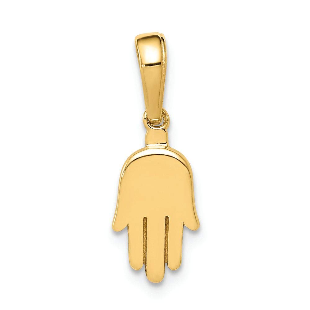 14K Yellow Gold Solid Hamsa Charm Pendant - Small Hand of Fatima Jewelry for Necklace - Spiritual Protection Amulet for Women & Men - Perfect for Everyday Wear, Gifts & Blessings